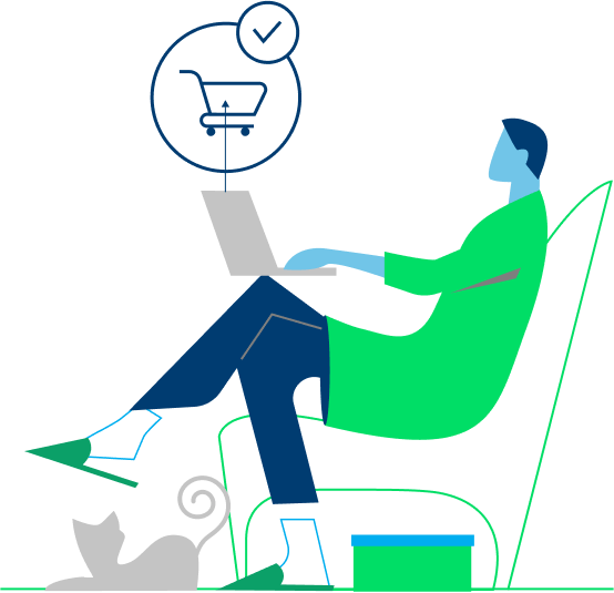 Illustration of woman making contactless payment