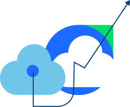 Illustration of cloud with arrows