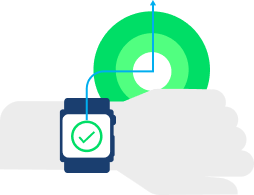 Illustration of person's hand with a watch