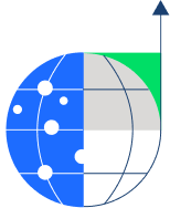 Illustration of globe with arrow pointing up