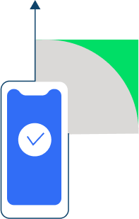Illustration of phone with arrow pointing up