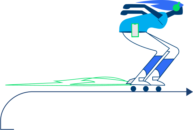 Illustration of person on skates