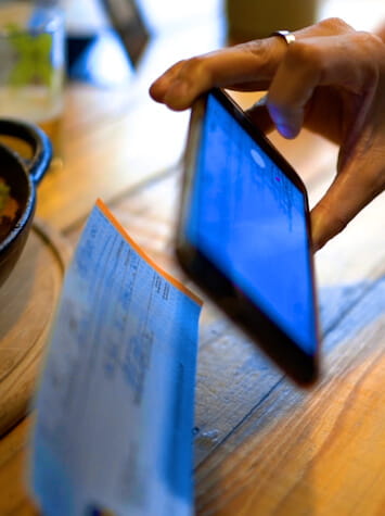 Closeup of contactless payment