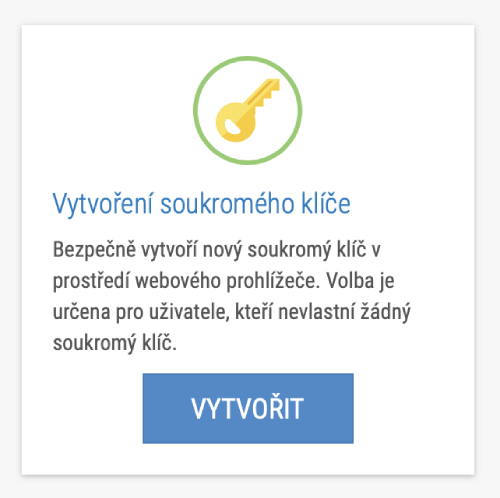 Platební brána - Vytvoření soukromého klíče