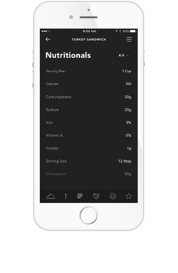 MealViewer Nutritional Info App
