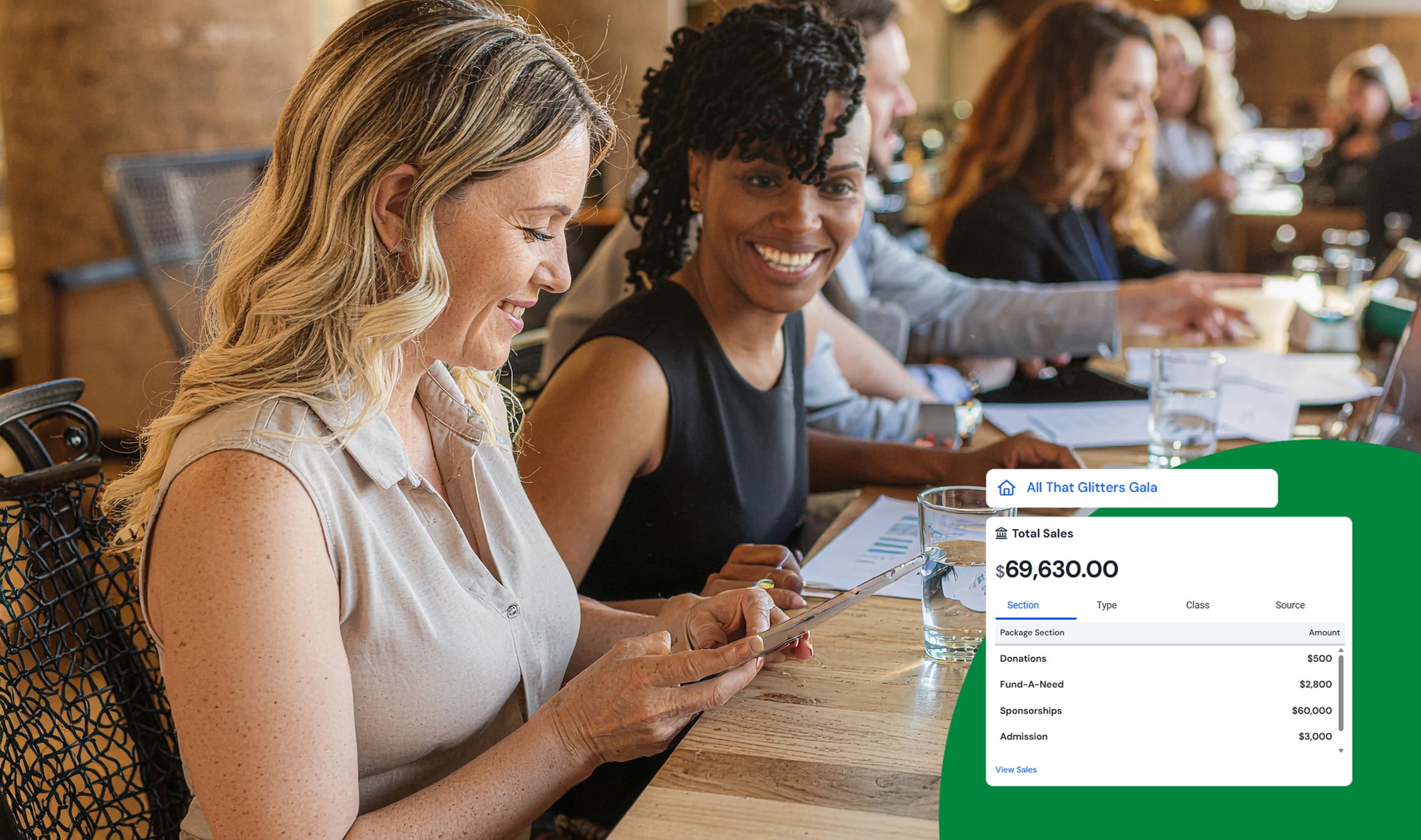 Event manager reviewing live donations on Greater Giving dashboard