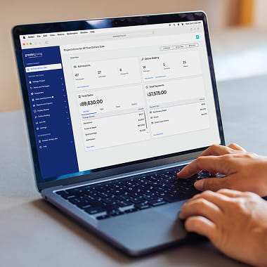 Event organizer reviews reports on Greater Giving donation dashboard