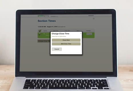 Greater Giving Go Time Section Times - product feature
