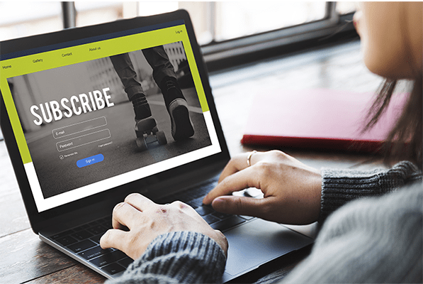 Customer signing up for a subscription