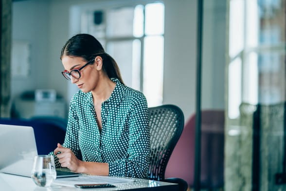 Woman on a laptop