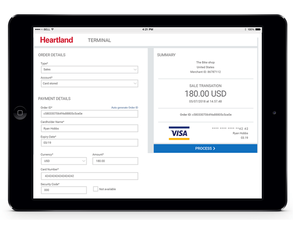 Retail software on tablet