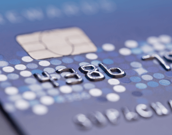 Close up of credit card with chip